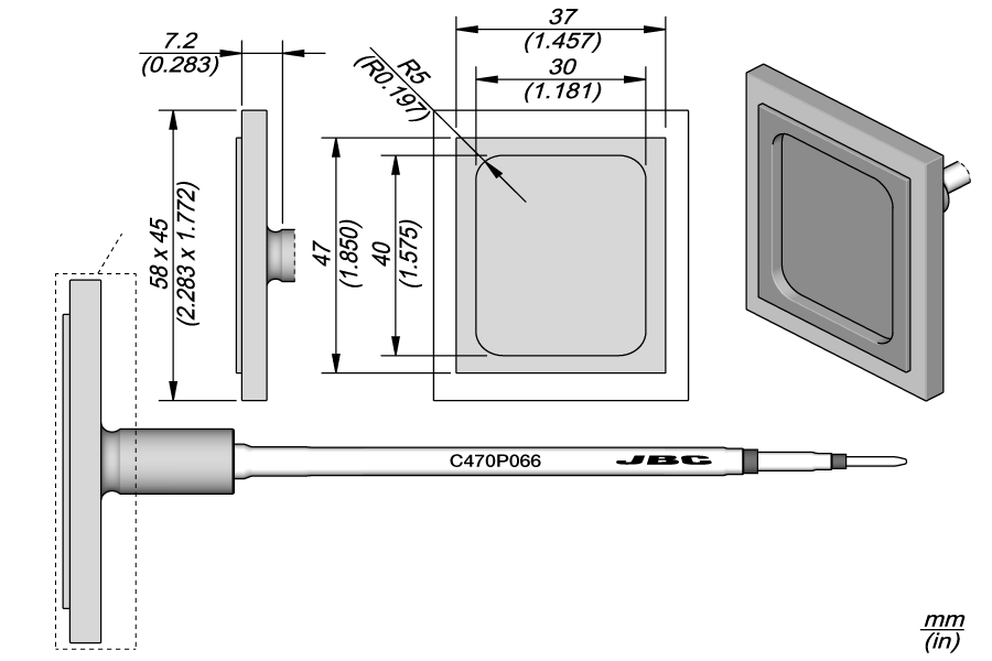 C470P066 - RF Shield Removal Cartridge 58 x 45